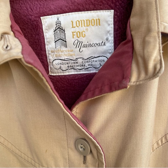 London Fog Trench Coat with Zip in Lining and Removable Hood - Picture 3 of 12